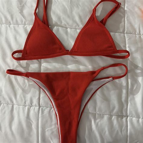 Red Bikini Set Shien Size Xs Depop