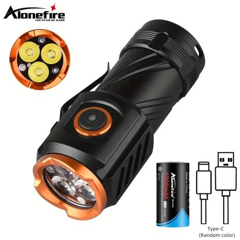 Alonefire X Mini X Led High Bright Led Flashlight Type C Usb