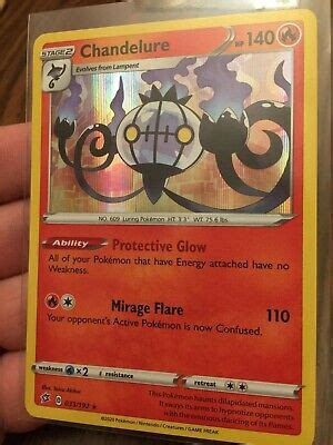 Chandelure Stage Rare Holo Pokemon Card Rebel Clash Free