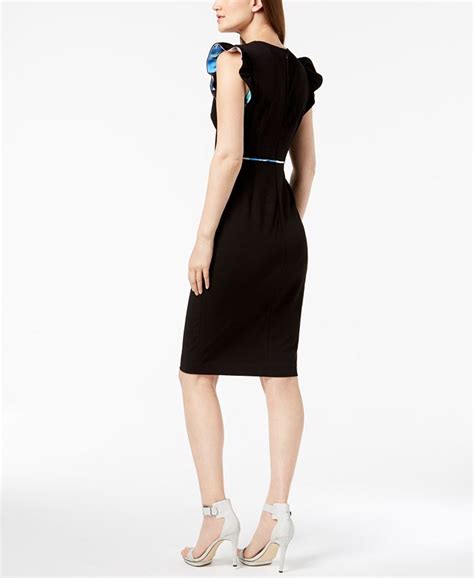 Calvin Klein Ruffled Sleeve Sheath Dress Macys