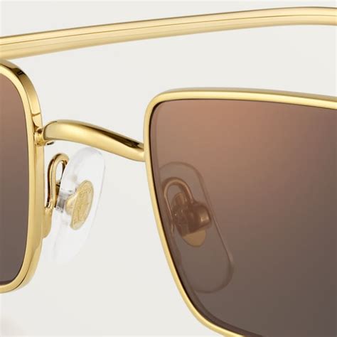 Cresw Panth Re De Cartier Sunglasses Smooth Golden Finish