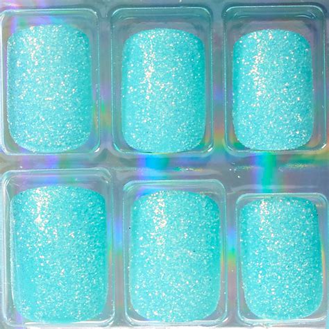 Mint Green Glitter Square False Nails Claire S Us