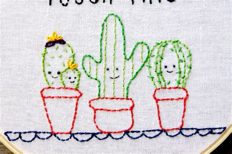 Can't Touch This - Cactus Embroidery