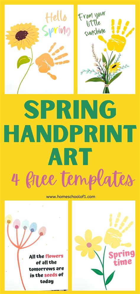 Spring Handprint Art Templates 4 Free Printables In 2024 Handprint