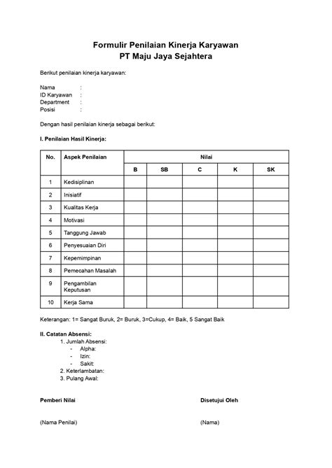 Evaluasi Kinerja Tujuan Metode Dan Contoh Formulir Kitalulus