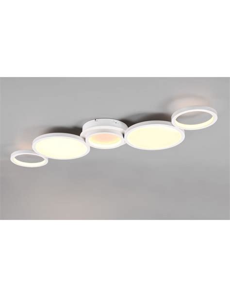 Plafonnier Moderne Anneaux Led Gradateur Salsa Blanc Trio Lighting