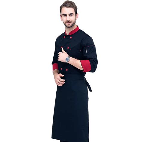 Restaurant Hotel Chef Jacket Uniform Executive Long Sleeves Chef Double ...