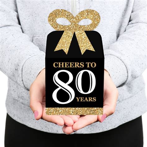 Adult 80th Birthday Gold Square Favor T Boxes Etsy