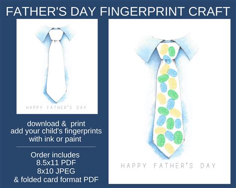 Fathers Day Printable Fathers Day Fingerprint Card Fathers Day Art