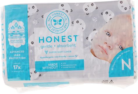 The Honest Company Diapers Newborn Size 0 Pandas Print