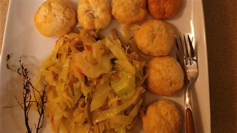 Fry Dumplin With Cabbage And Salt Fish Youtube