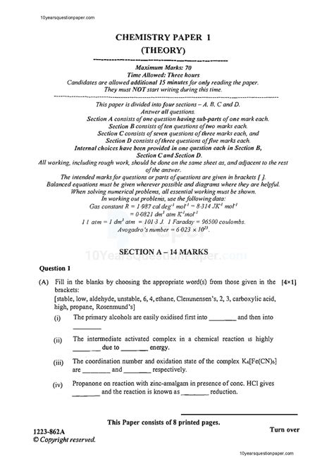 2024 Gate Question Paper Chemistry Lisha Halette