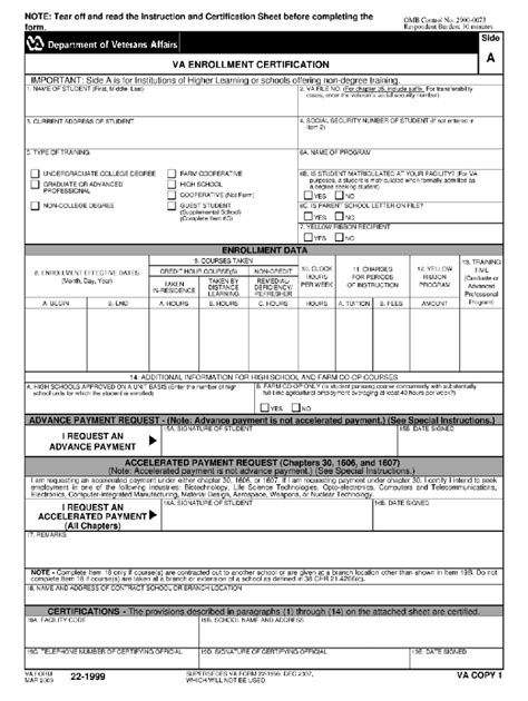 Va Form 22 1999 Complete With Ease Airslate Signnow