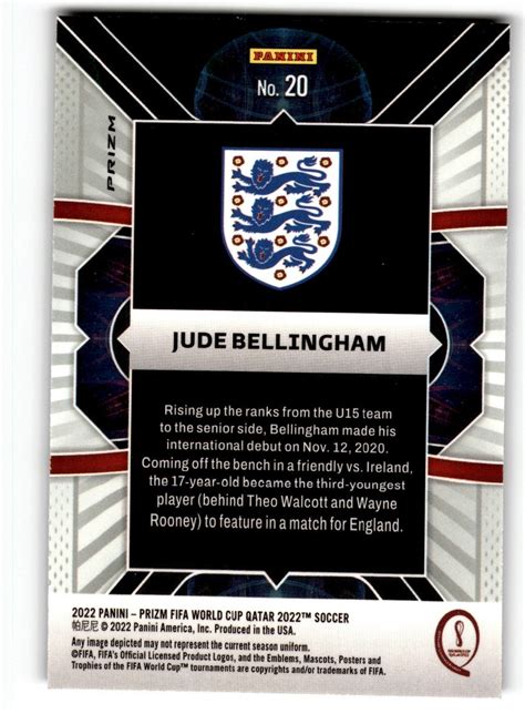 2022 Panini Prizm World Cup Phenomenon Silver Jude Bellingham 20 On