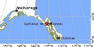 Gustavus, Alaska (AK) ~ population data, races, housing & economy