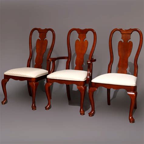 Six Vintage Pennsylvania House Style Cherry Queen Anne Style Dining Chairs At 1stdibs