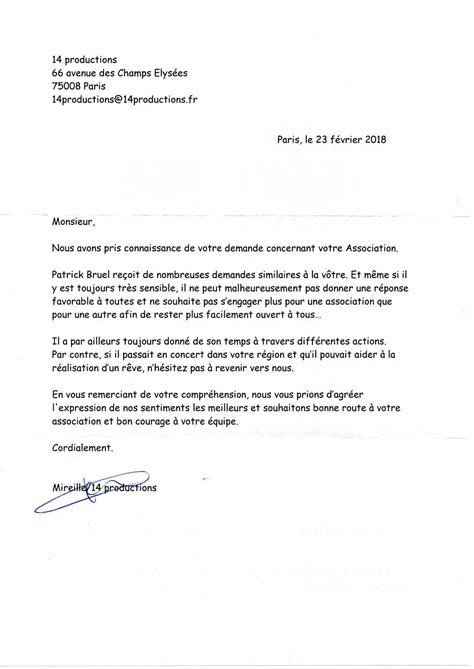 Exemple De Lettre De Parrainage