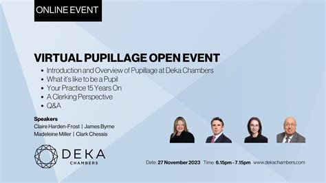 Virtual Pupillage Open Event Deka Chambers Barristers Chambers