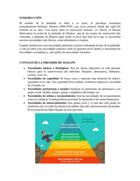 Ejemplos De La Pir Mide De Maslow Introducci N El Nombre De La