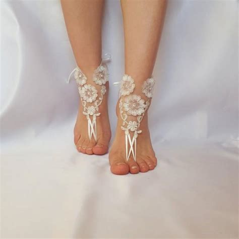 Ivory Silver Frame Barefoot Beach Wedding Country Wedding French Lace