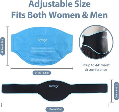 NEWGO Gel Ice Pack Pack For Back Pain Relief Hot Cold Packs Belt For Injuries Sciatica