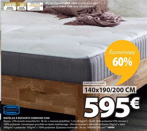 Promo Matelas à Ressorts Simmons S300 chez JYSK iCatalogue fr