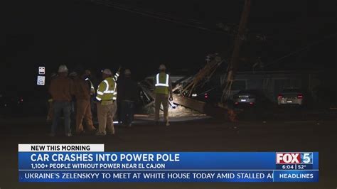 Car Crashes Into Power Pole Youtube