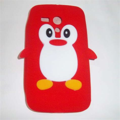 Red Silicon Penguin Back Cover Case For Motorola Moto G Xt Xt