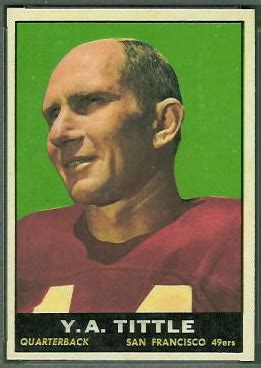 1961 Topps Football Card #58: Y.A. Tittle