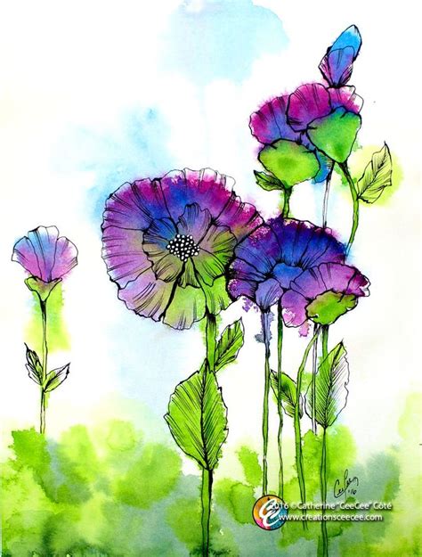 Monday Flowers Cr Ations Ceecee Watercolor Flowers Paintings Art