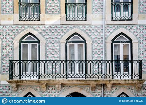 Typical Facade In Lisbon With Tiles Portugal Stock Photo Image Of