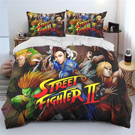 Juego De Cama De Juego Retro De Street Fighter Para Ni Os Funda De