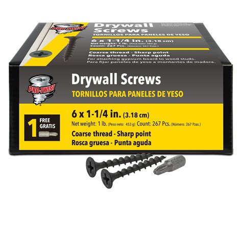 Pro-Twist #6 x 1-1/4-in Bugle Coarse Thread Drywall Screws (1-lb) at ...