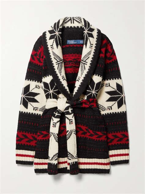 POLO RALPH LAUREN Belted Fair Isle Wool Blend Cardigan NET A PORTER