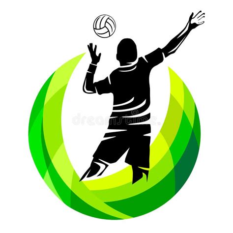 Abstract Volleyball Player Graphic In Vector Quality Stock Vector