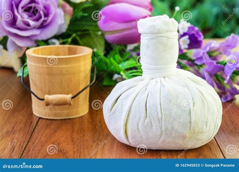 Thai Spa Massage With Herbal Compress Ball Stock Image Image Of