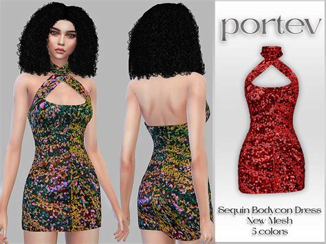 The Sims Resource Sequin Bodycon Dress