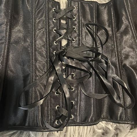 Black Satin Corset In Size Xs Never Worn Depop