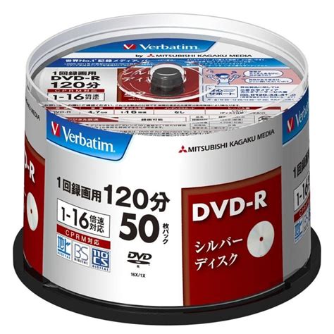 三菱化学メディア Verbatim Dvd Rcprm対応 1回録画用 50p Vhr12j50vs1 4991348068349