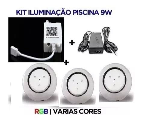 Kit Iluminação Luminaria Piscina 3 Refletores Rgb P celular Frete grátis