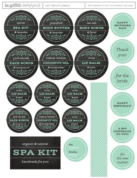 Personalized Spa Kit Labels By Liagriffith On Etsy Spa The Balm