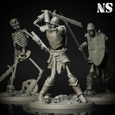 3D Printable Skeleton Warrior Bundle By NS Miniatures