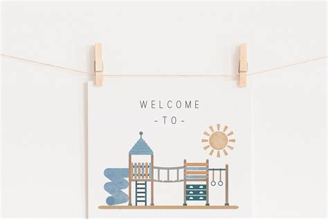 Playground Birthday Editable Welcome Sign Outdoor Park Boy - Etsy