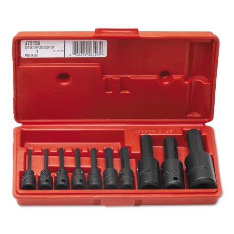 Proto 10 Piece Hex Bit Impact Socket Sets 38 In 12 In 6 Point