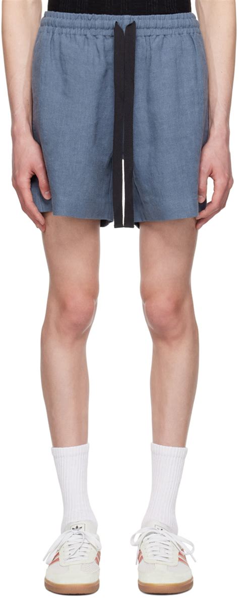 Commas Blue Linen Lounge Shorts Commas