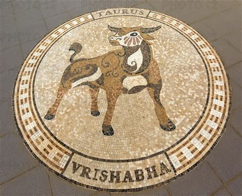 Vrishabha Taurus Mosaic In Front Of The Maha Rattana Chedi Photo