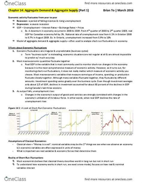 Eco Lecture Chapter Aggregate Demand Aggregate Supply