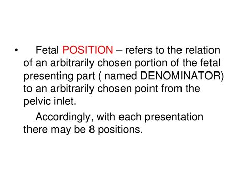 Ppt Fetus Positions In Uterus Ii Mechanism Of Labour In Vertex