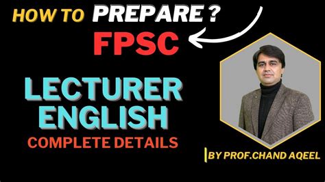 FPSC Lecturer English Preparation Test Syllabus Paper Pattern