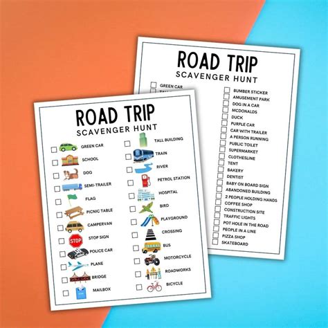 Free Printable Road Trip Scavenger Hunt